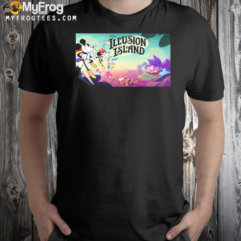Mickey and friends in disney illusion island shirt