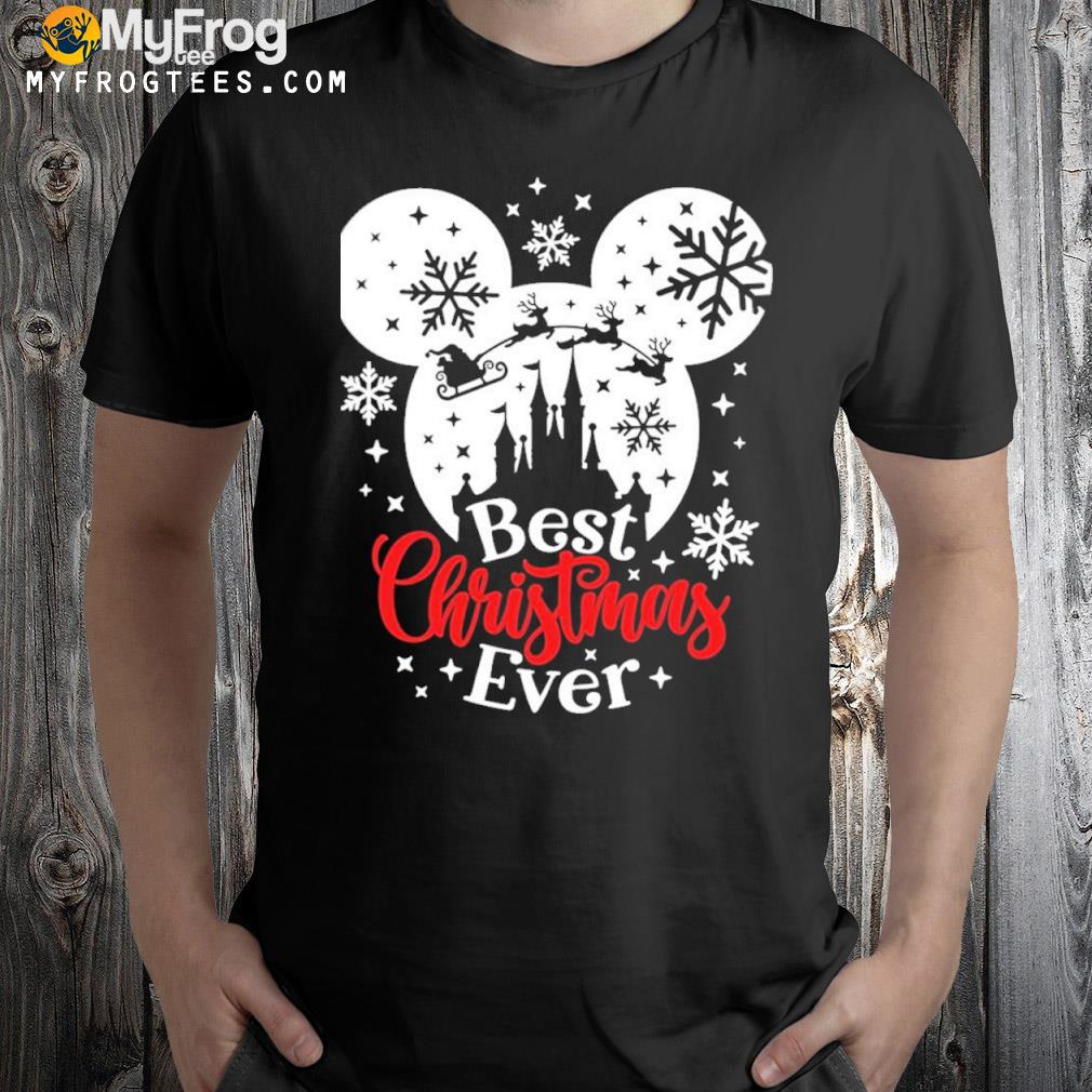 Mickey mouse head disney Christmas best Christmas ever shirt