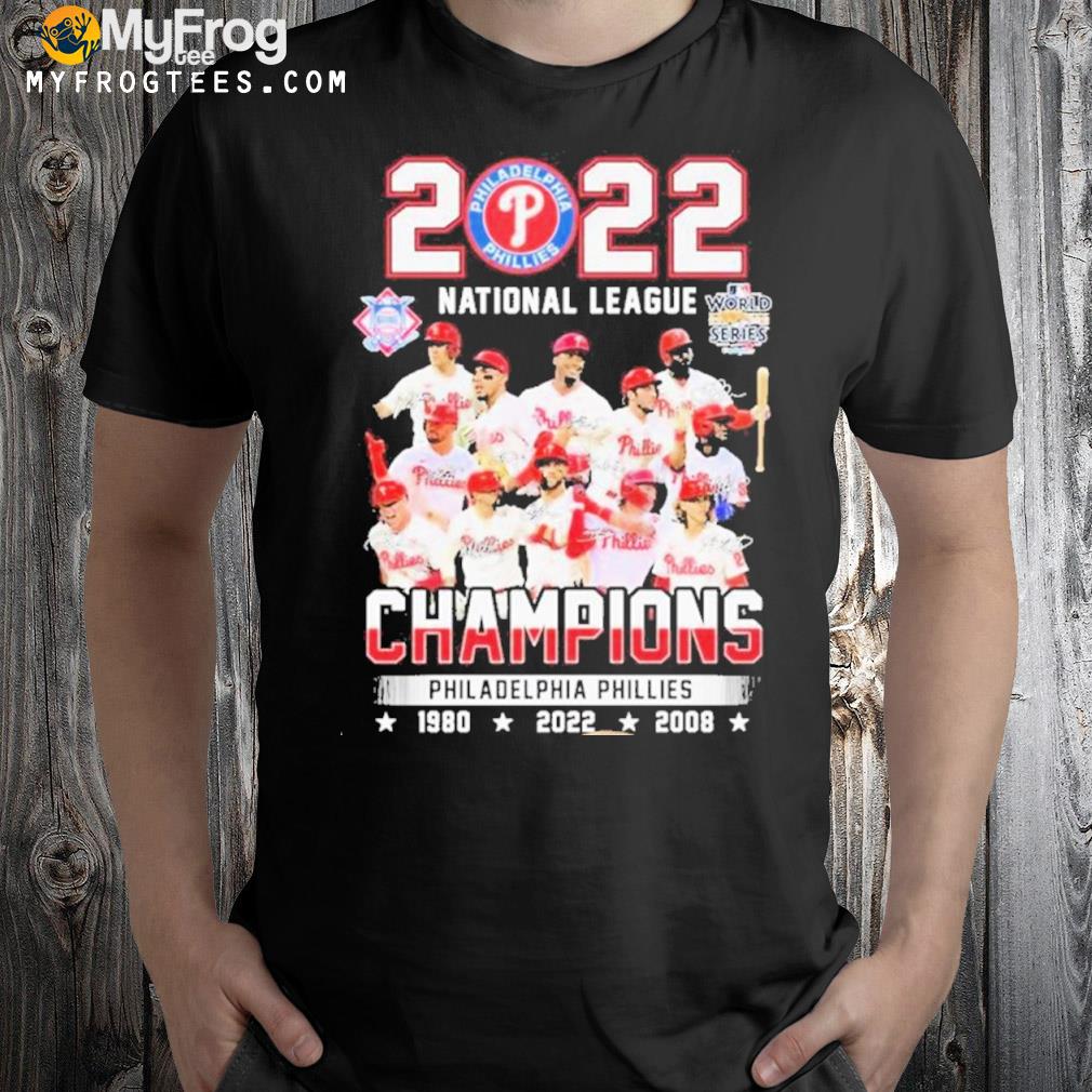 2022 National League Champions Philadelphia Phillies Team 1980-2022 Signatures Shirt