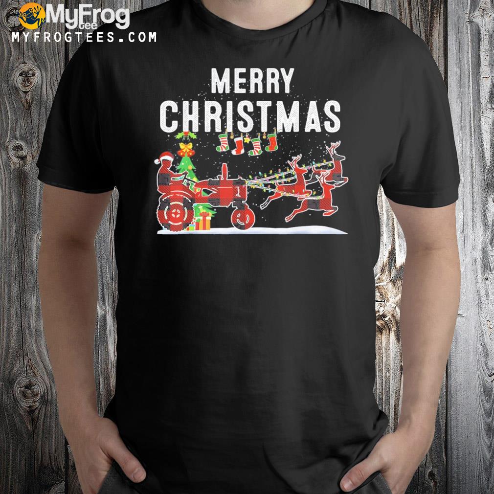 Farm Tractor Merry Christmas Farmer Xmas Gift Shirt