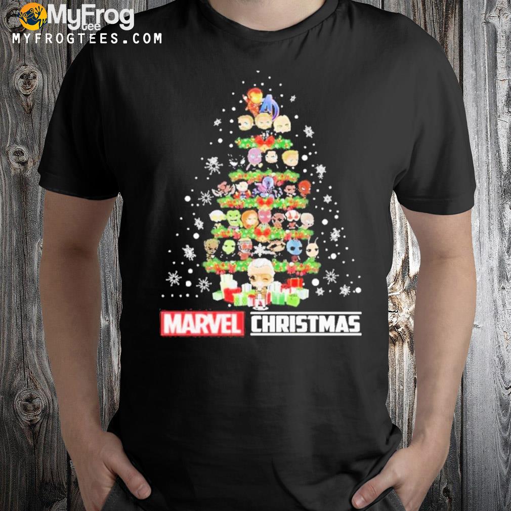 Marvel Christmas Tree Marvel Avengers Endgame Thor Spider-Man Christmas Shirt