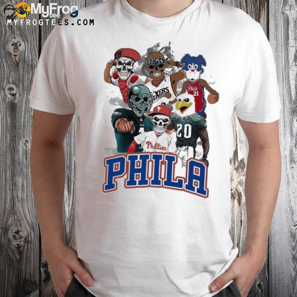 The Phila Sports Team Cartoon Skull Shirt