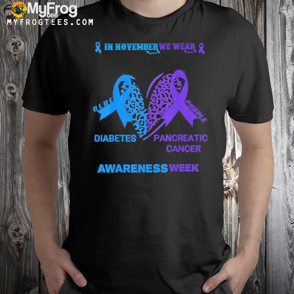 We wear blue purple for cancer and diabetes awareness week shirt