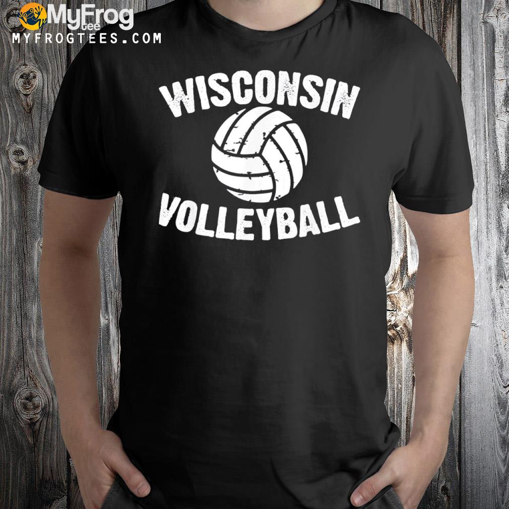 Wisconsin volleyball style vintage distressed shirt