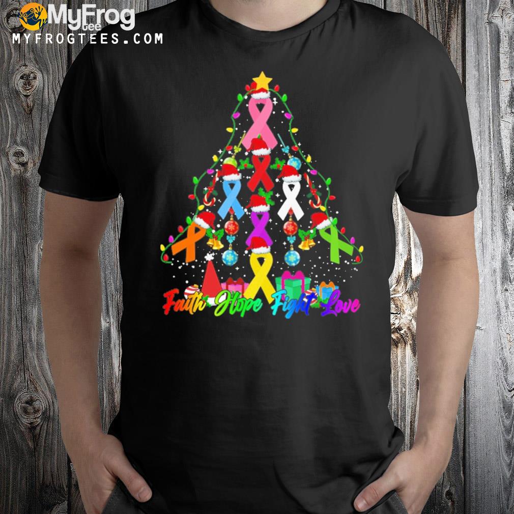 All cancer faith hope fight love tree christmas t-shirt