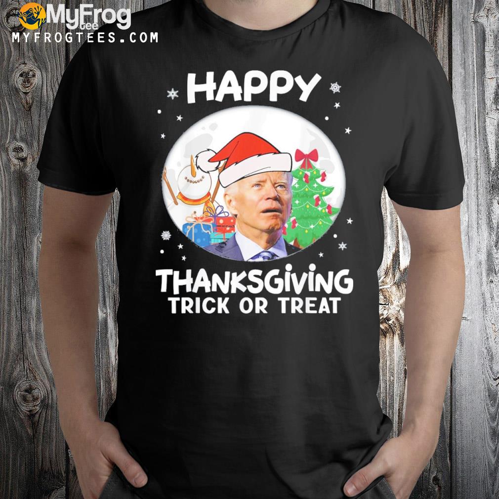 Biden merry thanksgiving trick or treat xmas Ugly Christmas sweatshirt