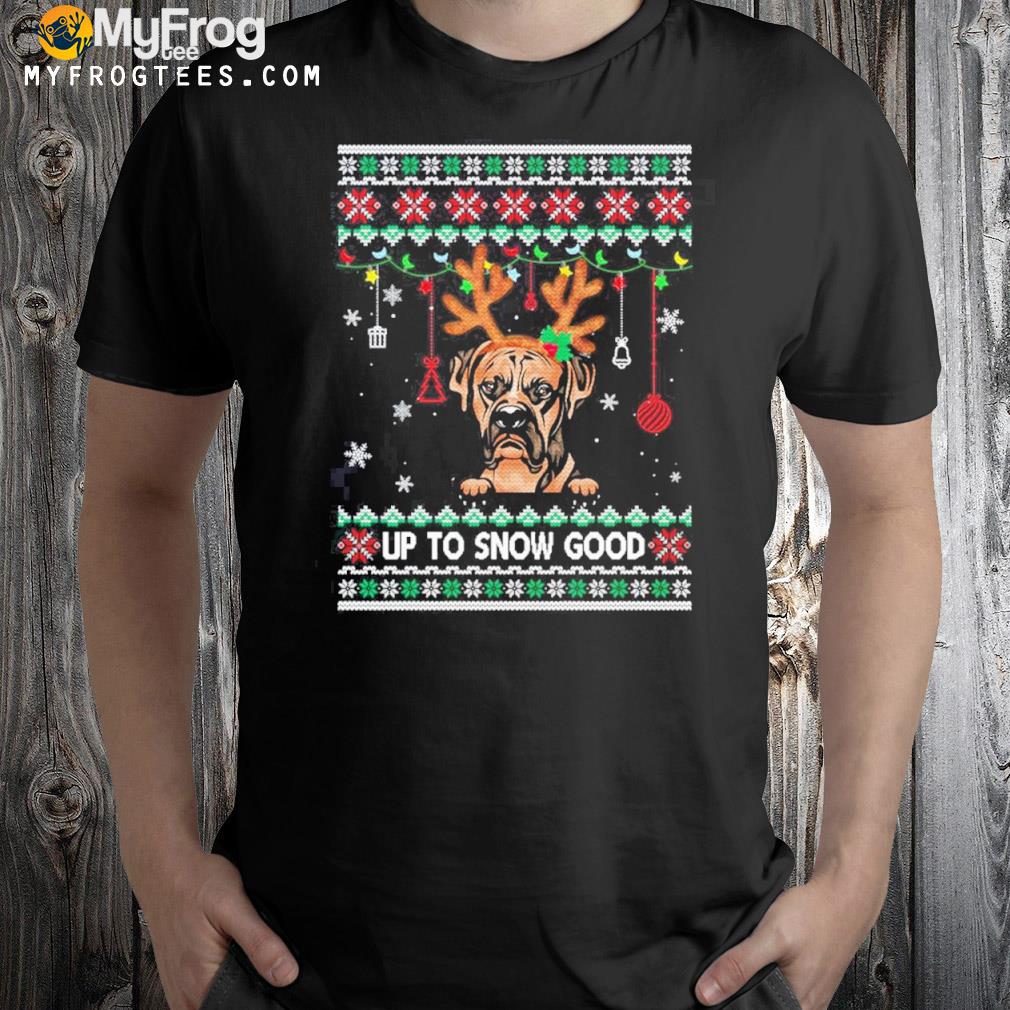 Boxer Dog Reindeer Ugly Christmas Xmas Dog Christmas T-Shirt