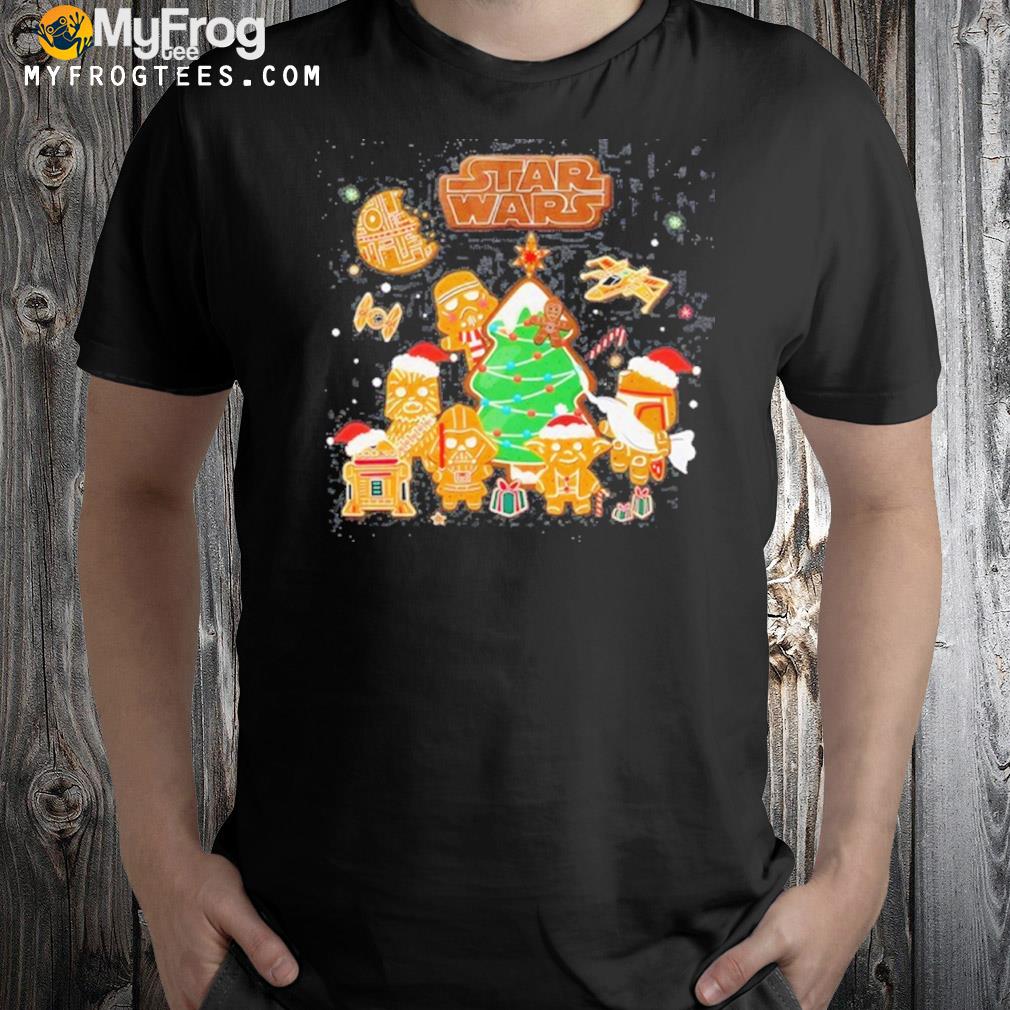 Darth Vader Chewie R2-D2 C-3PO Ginger Cookies Christmas T-Shirt