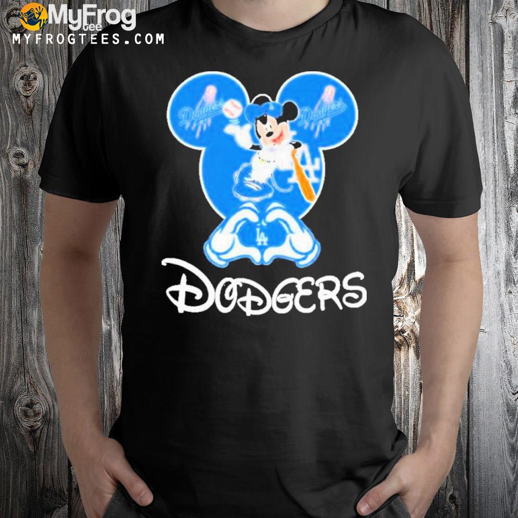 Disney Mickey Mouse Loves Los Angeles Dodgers Heart Shirt