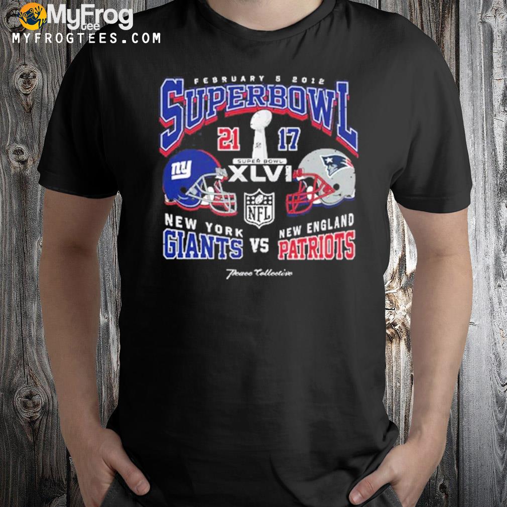 February 2012 superbowl new york giants vs new england Patriots shirt