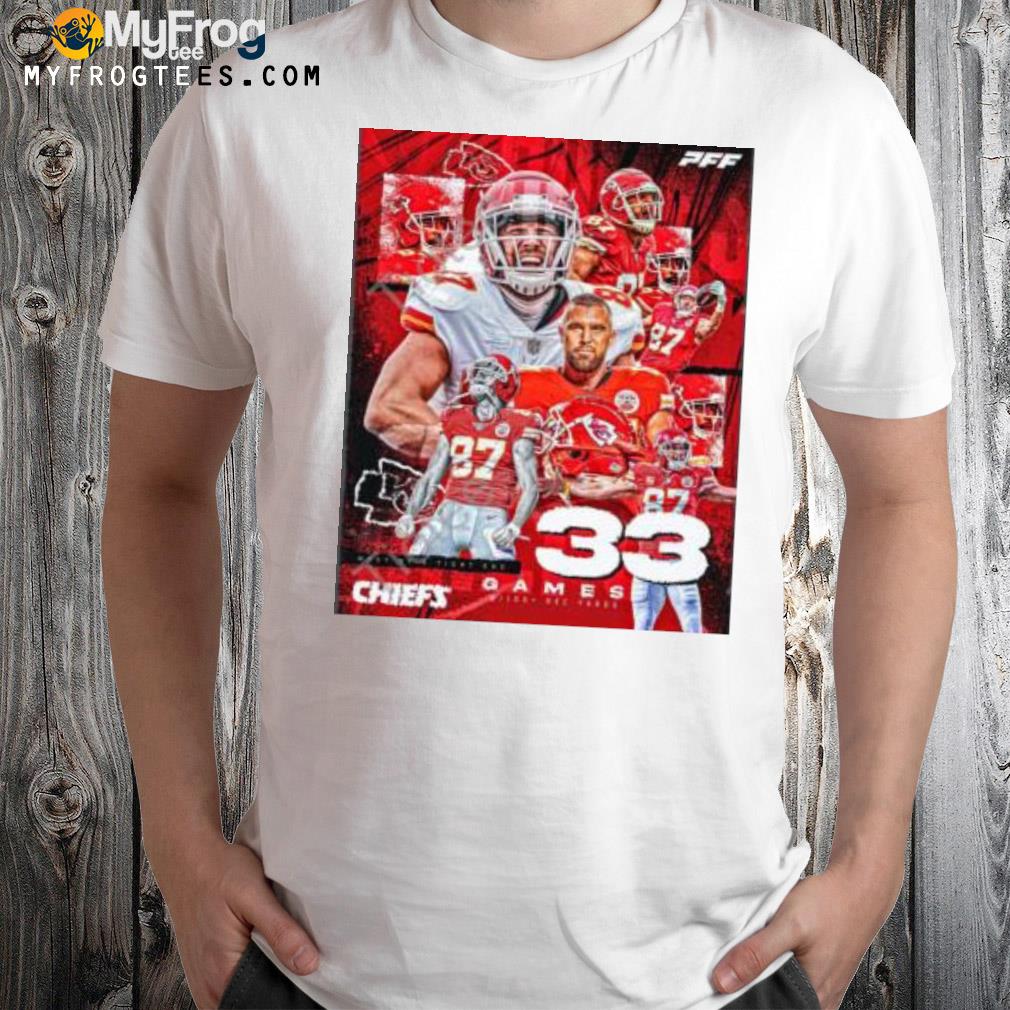 Most by tight end Chiefs 33 games shirt