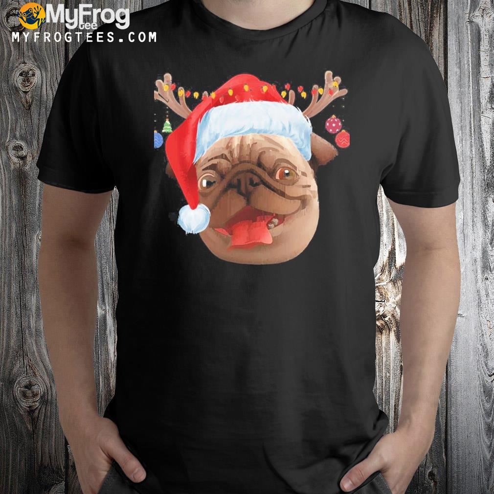 Pug Dog Funny Santa Dog Christmas T-Shirt