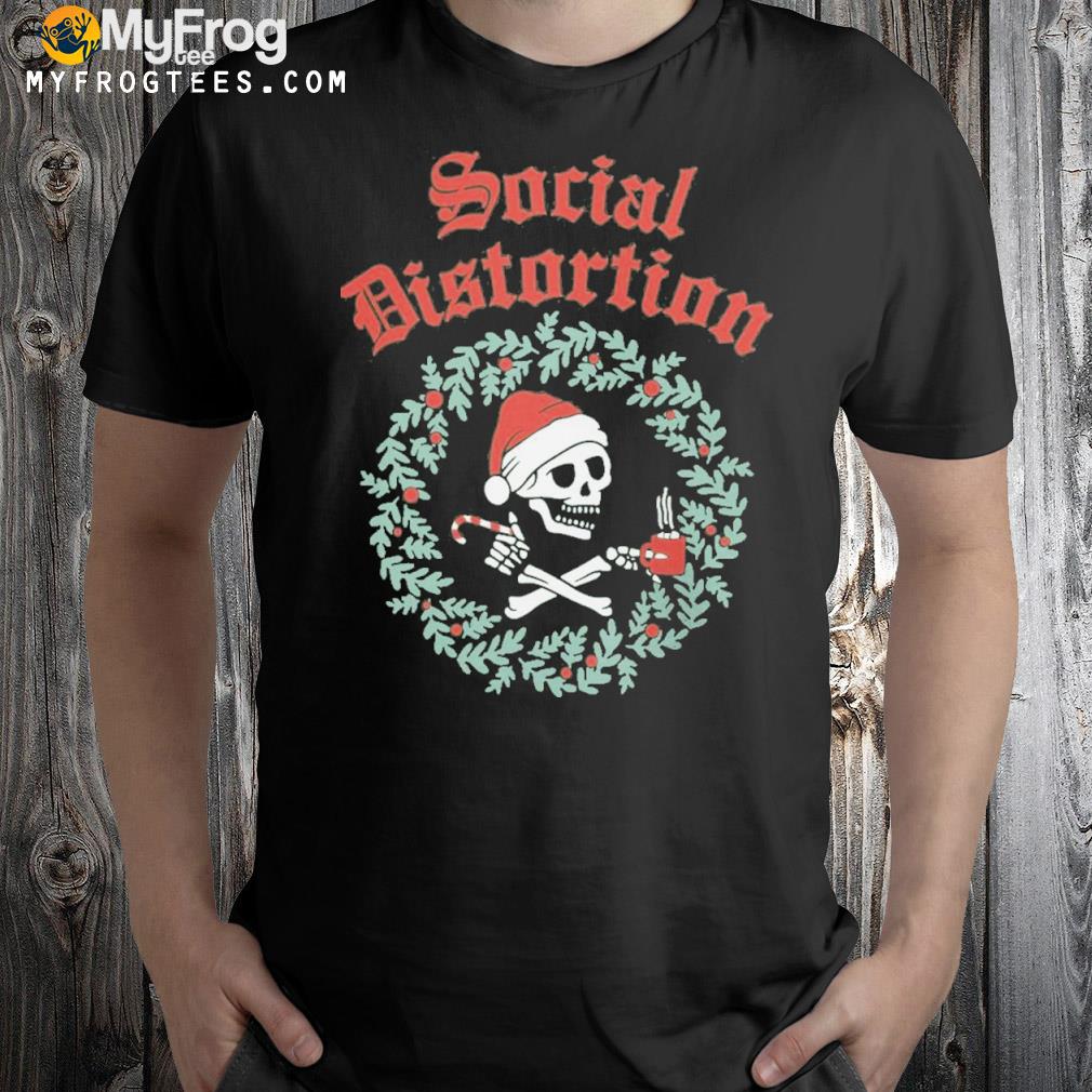 Skelly santa wreath social distortion Christmas shirt