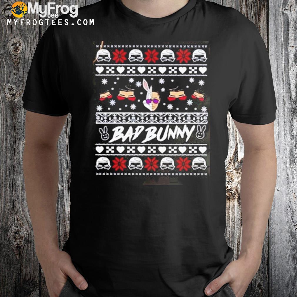Un halloween sI tI chrismas bunny heart Ugly Christmas shirt