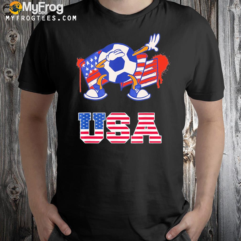 Usa soccer dabbing soccer ball American flag shirt