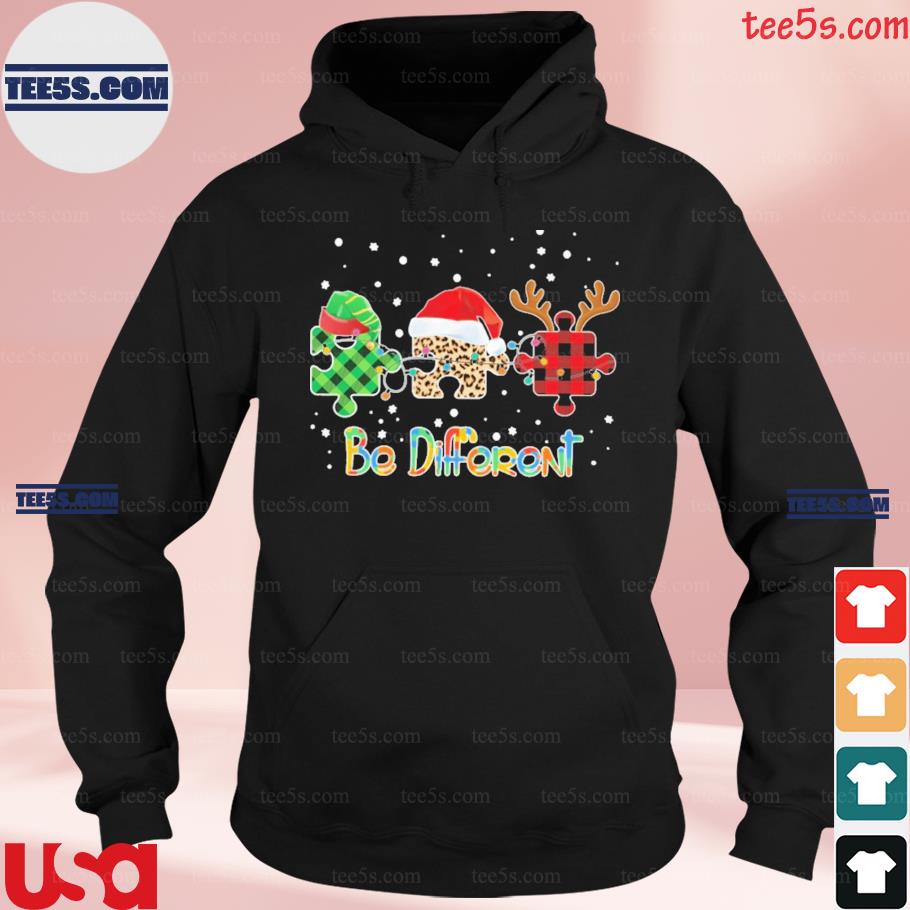 Be different Elf and reindeer autism awareness christmas s hoodies