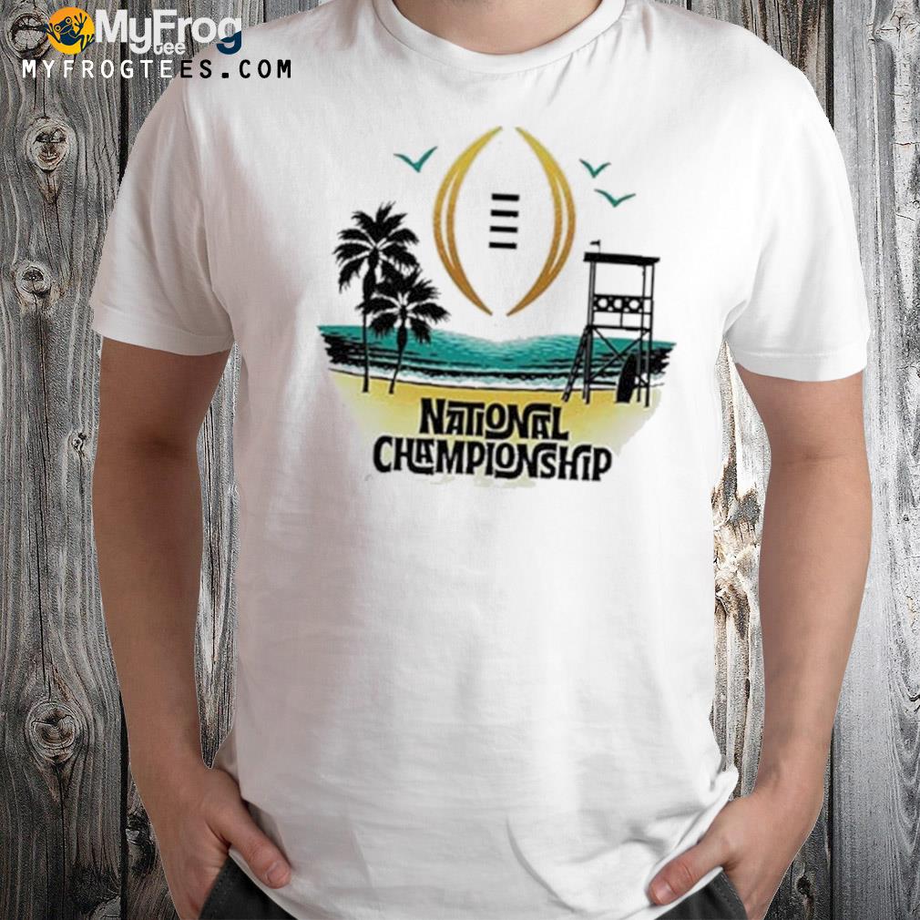 College Football Playoff 2023 National Championship Game Beach Sunset T-shirt