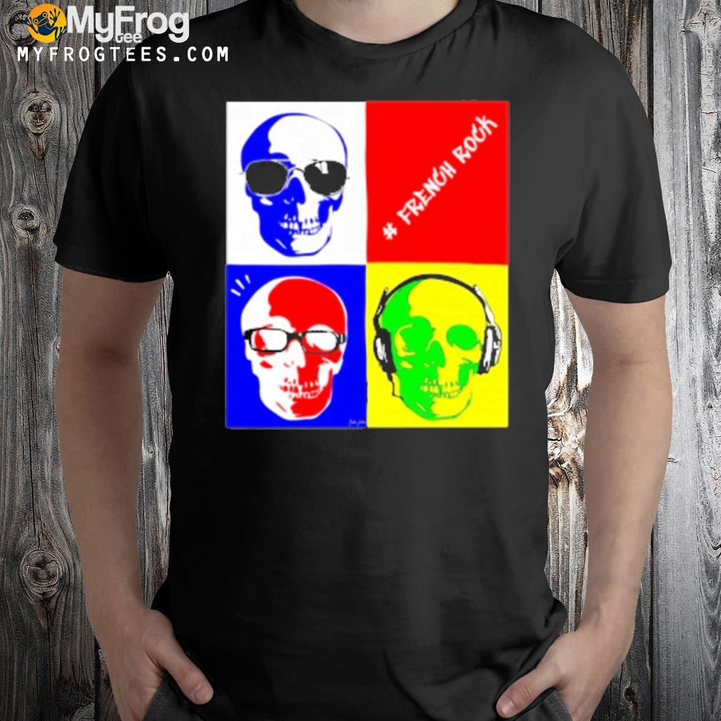 French rock skull color t-shirt