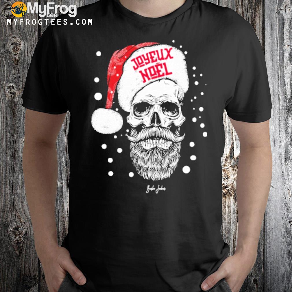 Joyeux noël skull and christmas hat t-shirt