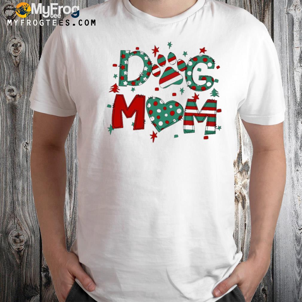Merry mom christmas footprint dog t-shirt