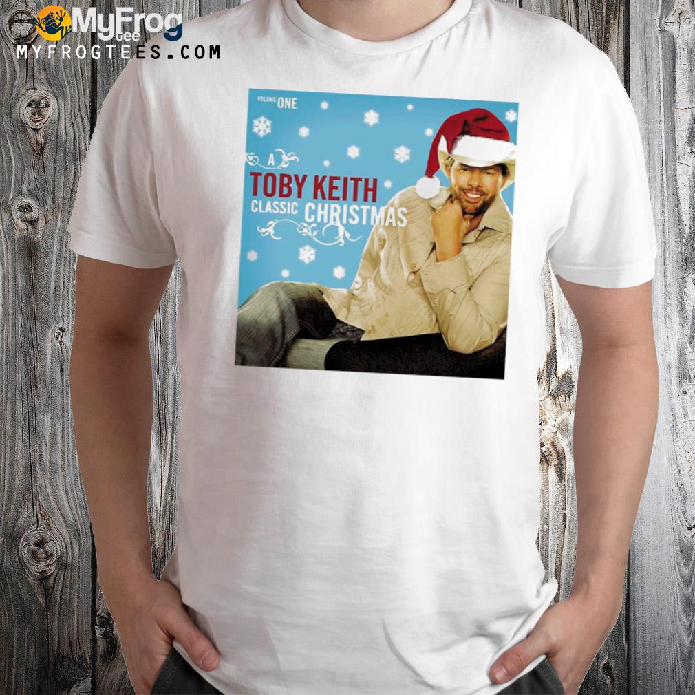 Merry xmas with Toby Keith wearing santa hat t-shirt