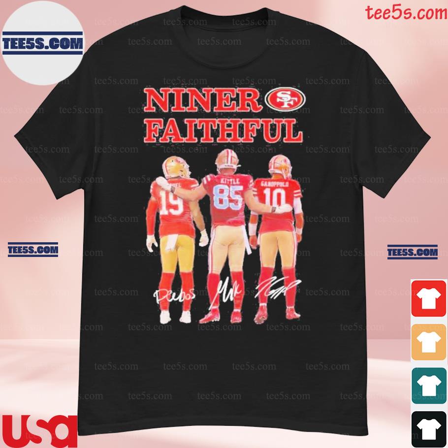 Niner faithful San Francisco 49ers Deebo Samuel George Kittle and Garoppolo signatures shirt