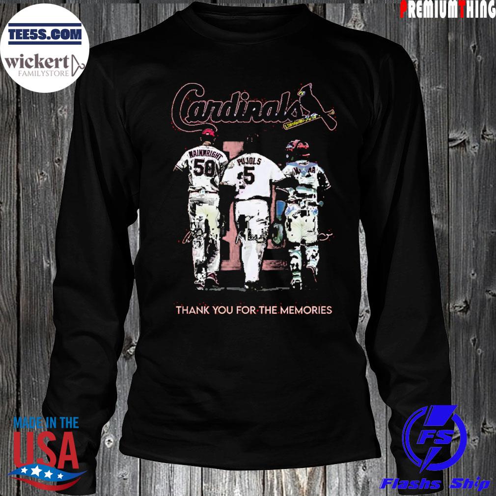 St. Louis Cardinals Wainwright And Pujols And Molina Thank You For The Memories 2023 Shirt LongSleeve