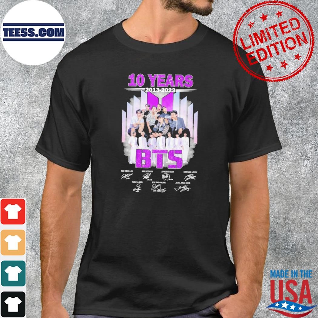 10 years 2013 2023 bts signature shirt