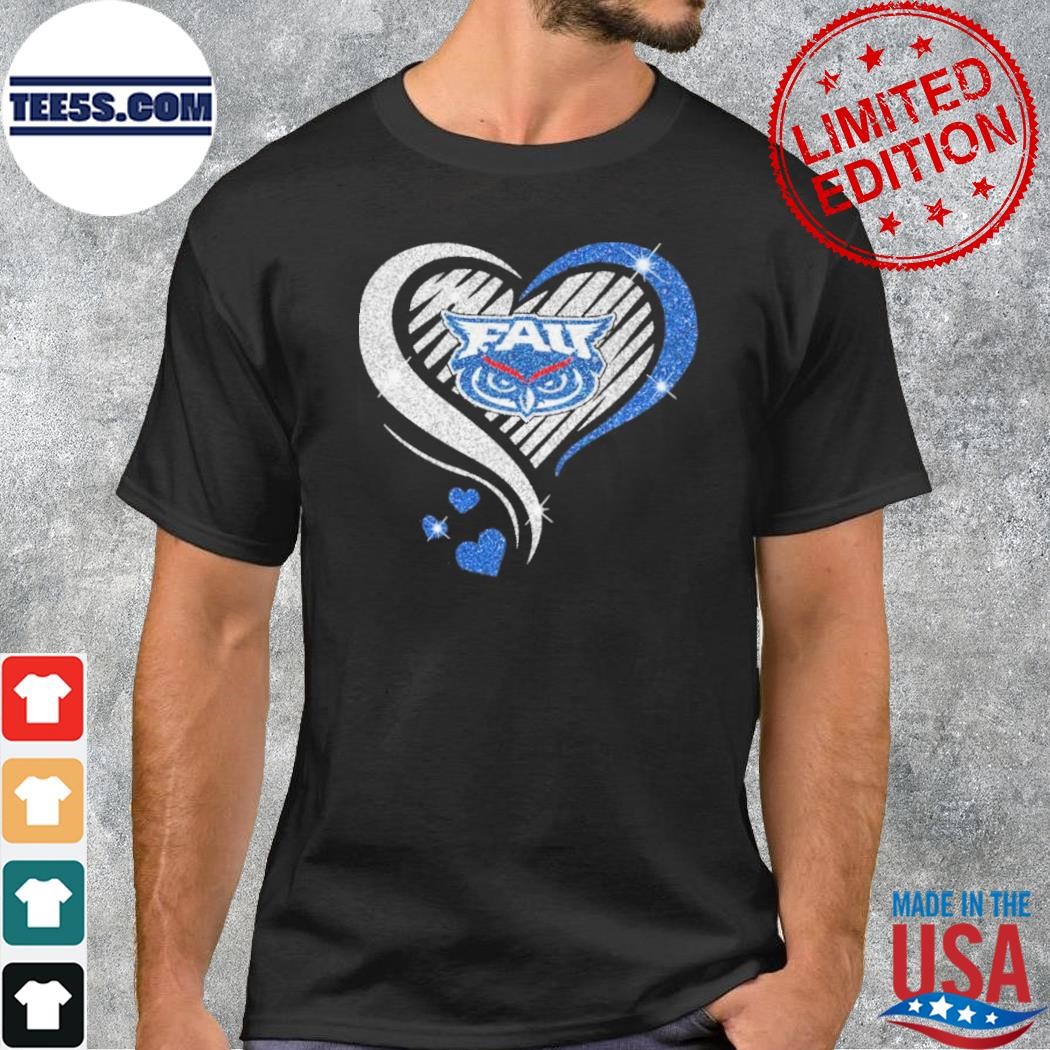 Florida Atlantic Owls football heart logo 2023 shirt