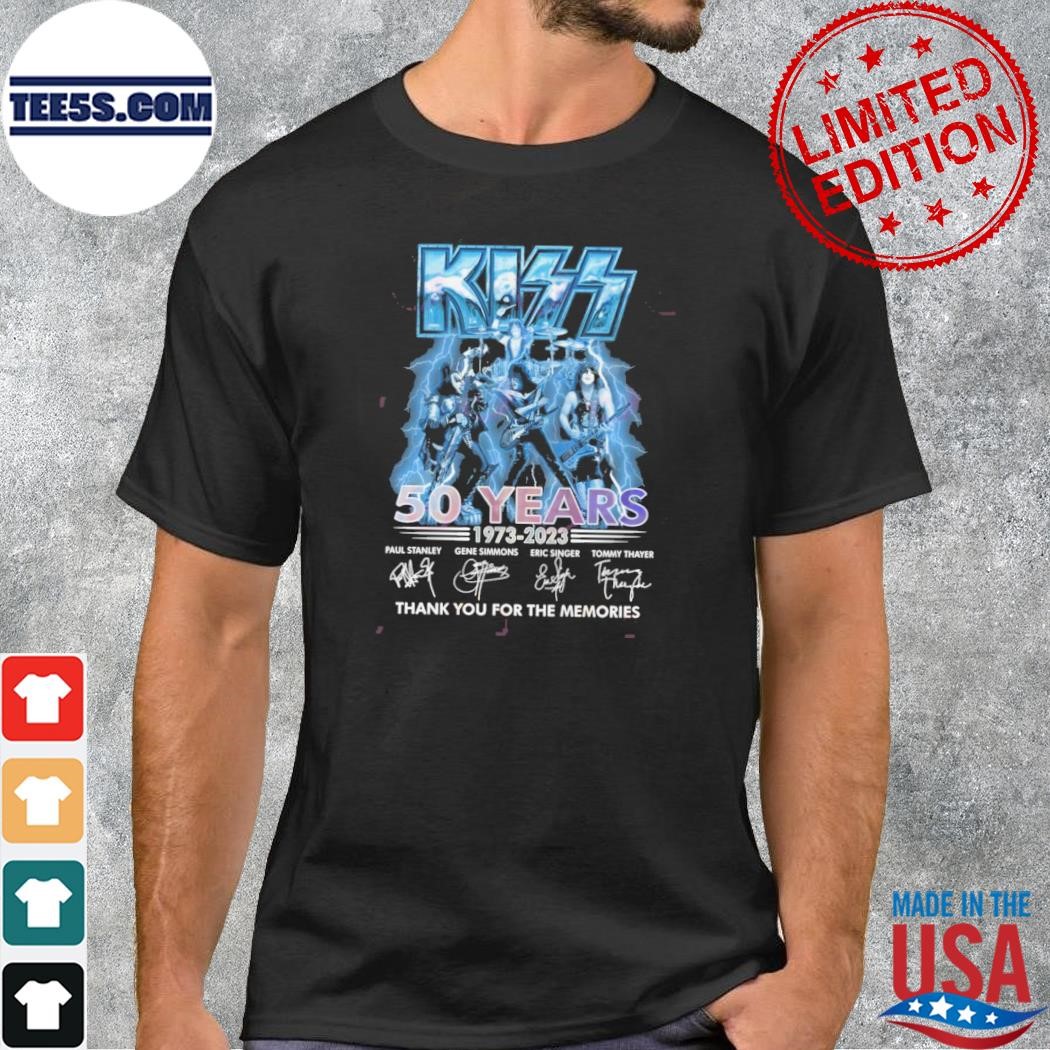 New Design Kiss 50 Years Of 1973 – 2023 Thank You For The Memories T-Shirt