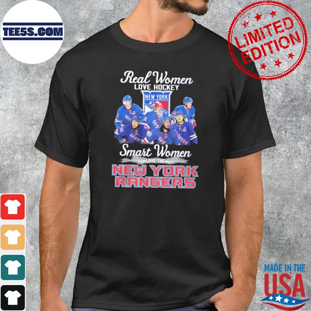 Real women love hockey smart women love the new york rangers team player 2023 t-shirt