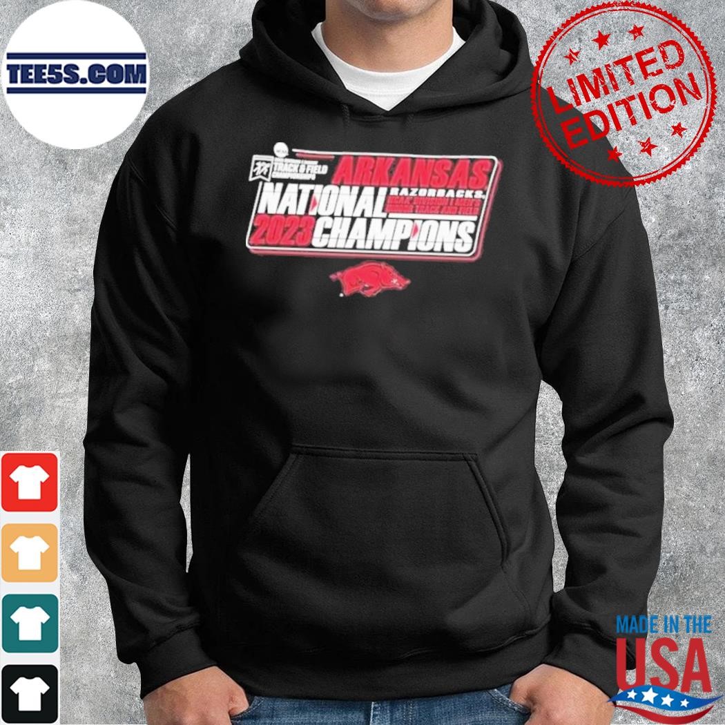 University Of Arkansas 2023 Men’s Indoor Track & Field National Champions Shirt hoodie.jpg