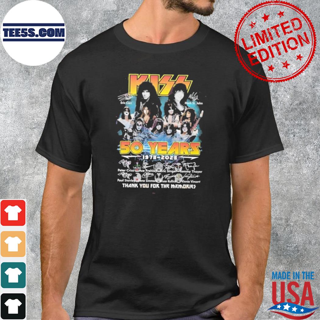 Kiss band 50 years 1973 2023 thank you for the memories new design shirt