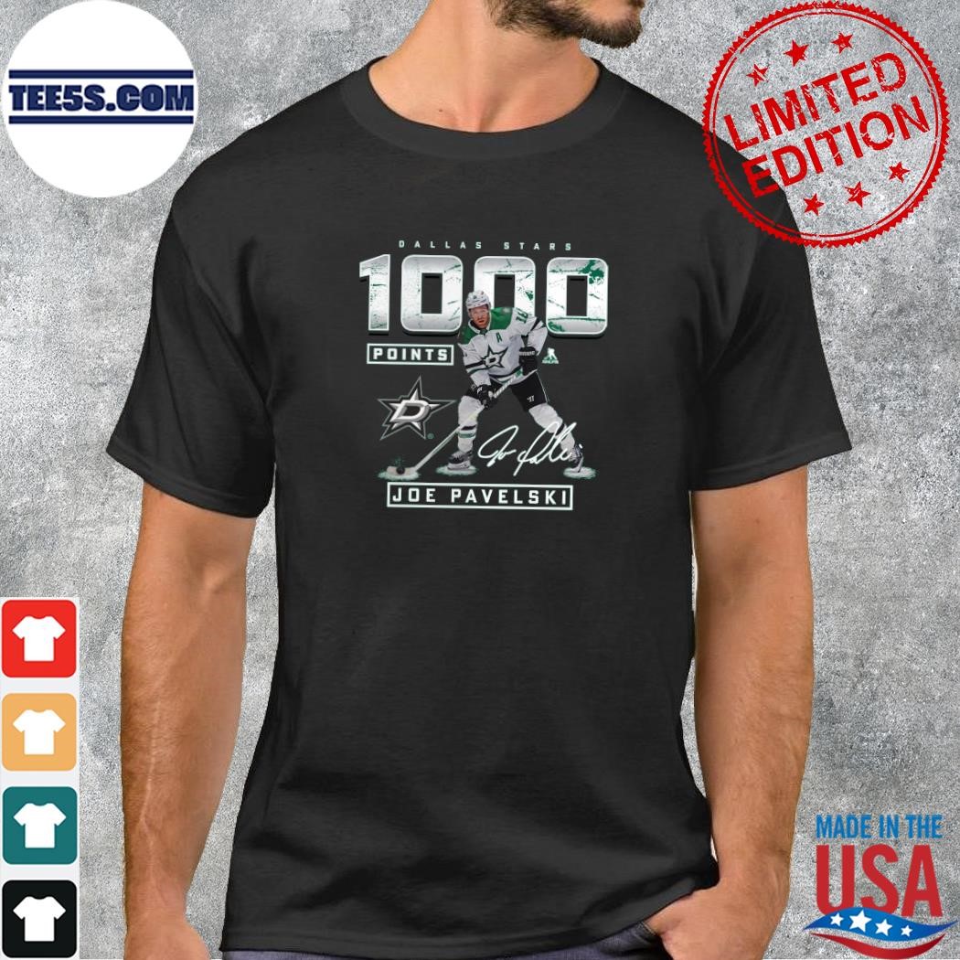 Joe Pavelski Dallas Stars Fanatics Branded 1,000 Career Points T-Shirt