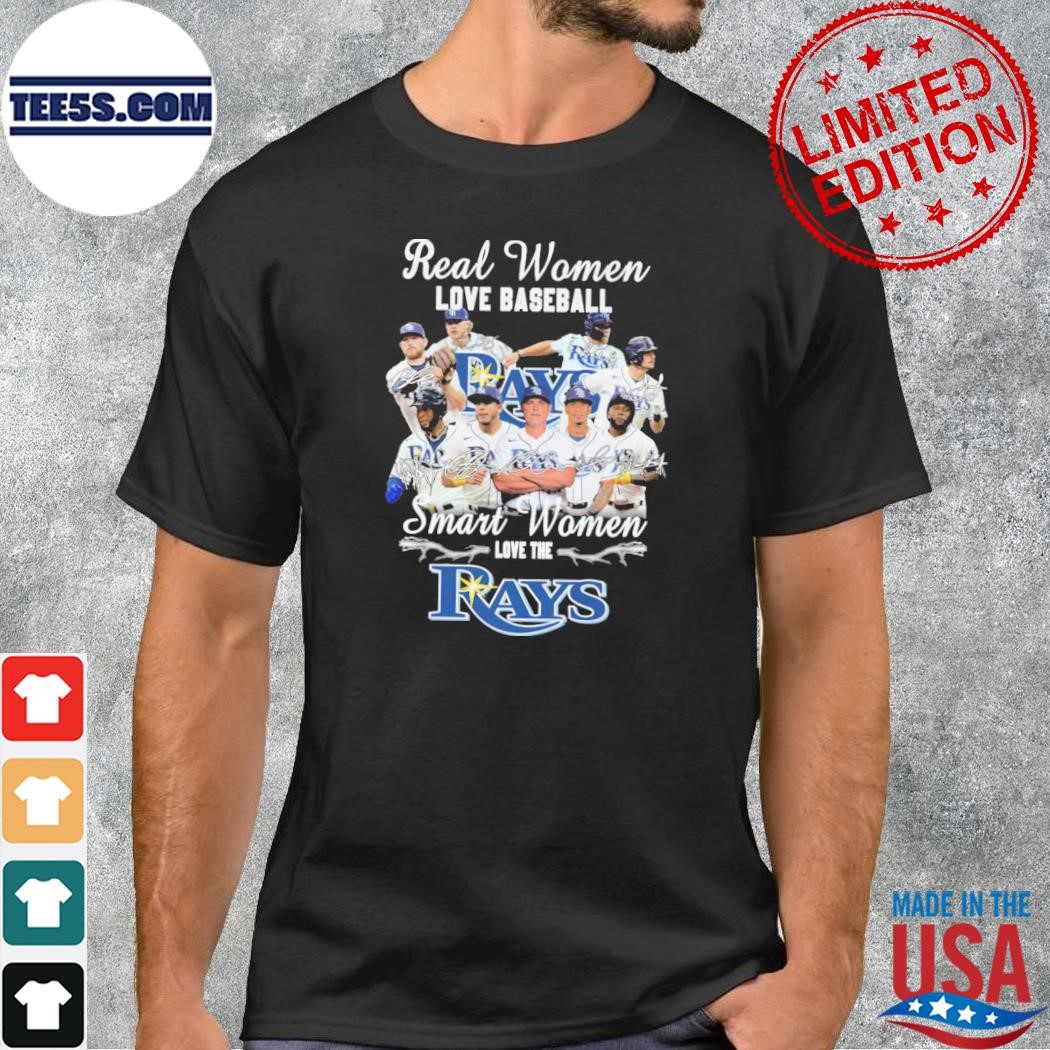 Real women love baseball smart women love the Tampa Bay Rays signatures 2023 shirt
