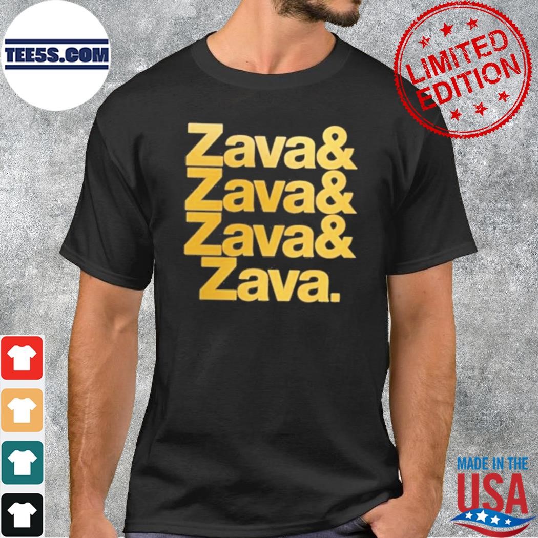 Zlatan wearing zava and zava and zava and zava logo t-shirt