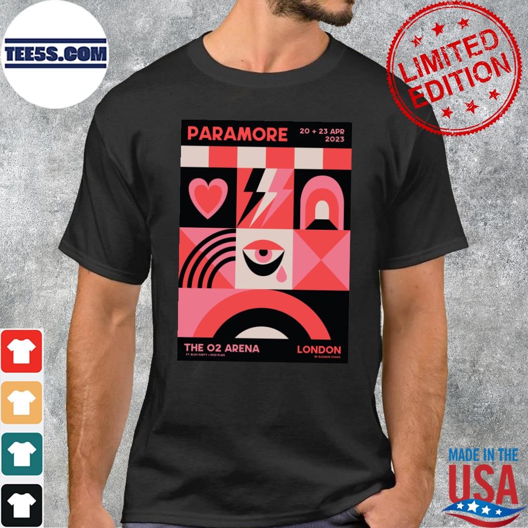 Design Paramore the o2 arena london april 20 2023 shirt