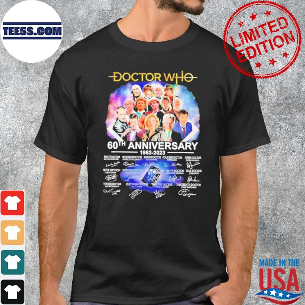 Doctor Who 60th anniversary 1963 2023 all signatures t-shirt