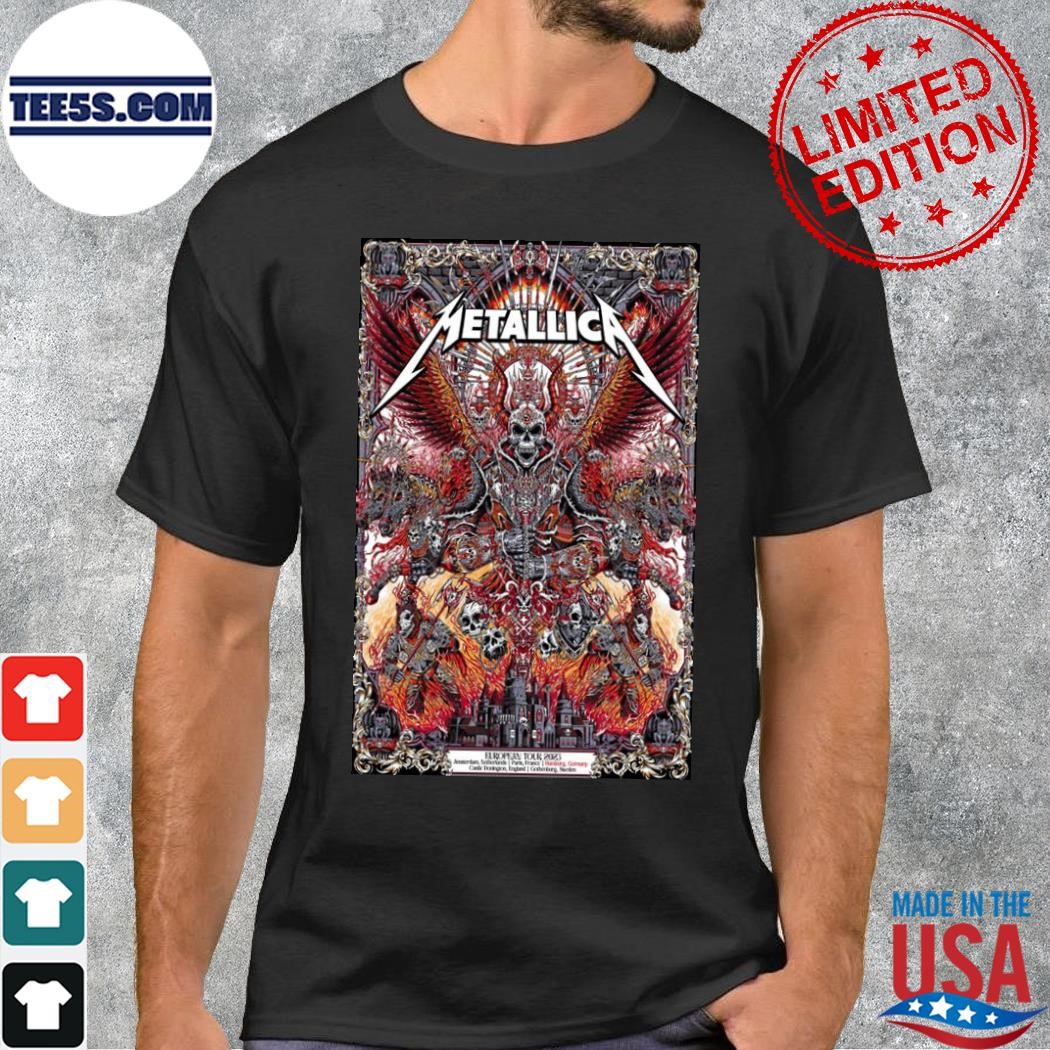 Metallica m72 tour european 2023 poster shirt