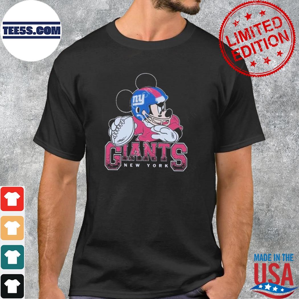 New York Giants Mickey At Quarterback Disney Vintage Football Shirt