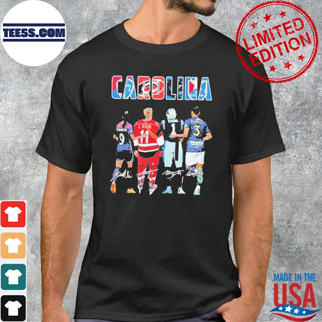 Carolina Sports Teams Players Signatures tee shirt