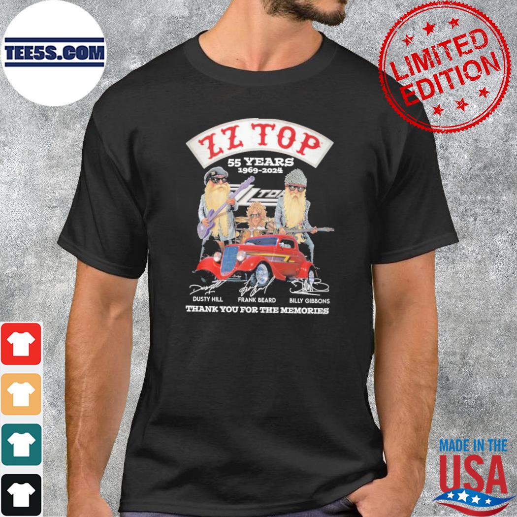 ZZ Top 55 Years 1969-2024 T-Shirt, hoodie, sweater, long sleeve and ...