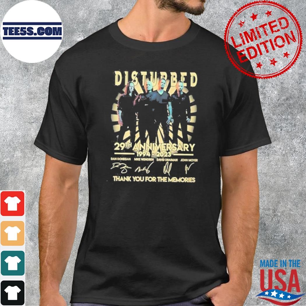 Disturbed 19 th anniversary 1994 2023 thank you for the memories shirt