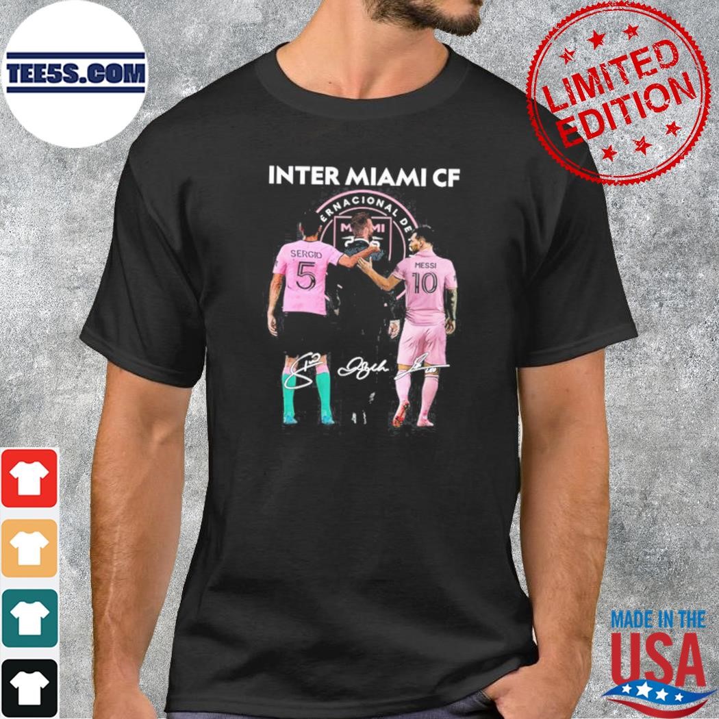 Inter Miami FC Messi Sergio Busquets And David Beckham Shirt