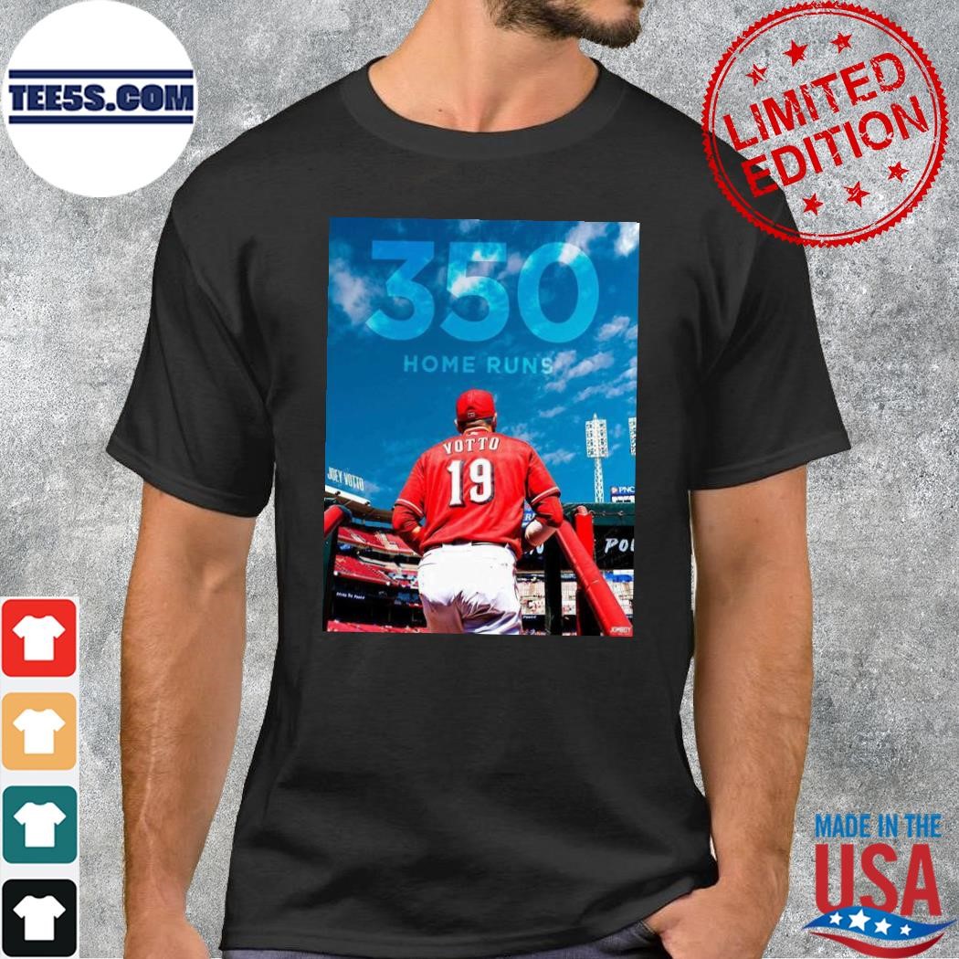 Joey votto cincinnatI reds with 350 home runs congratulations poster shirt