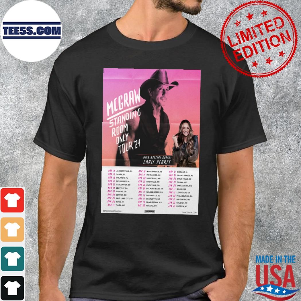 Mcgraw standing room only tour 2024 carly pearce poster shirt