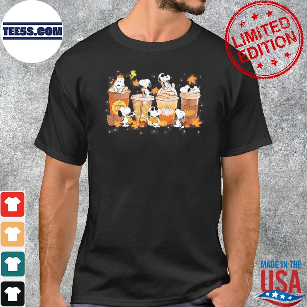 Snoopy autumn expresso coffee cup shirt