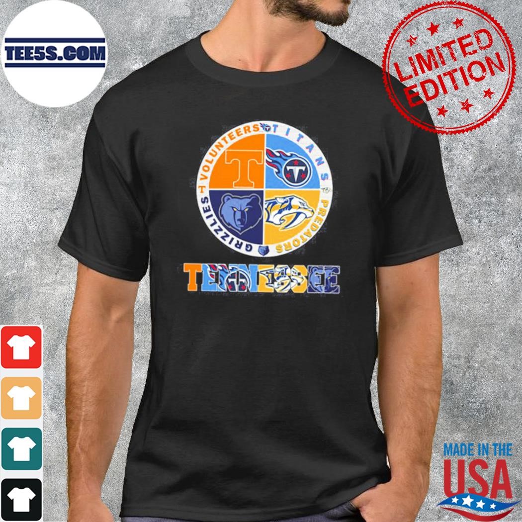 Tennessee circle logo sport teams Titans grizzlies predators volunteers shirt