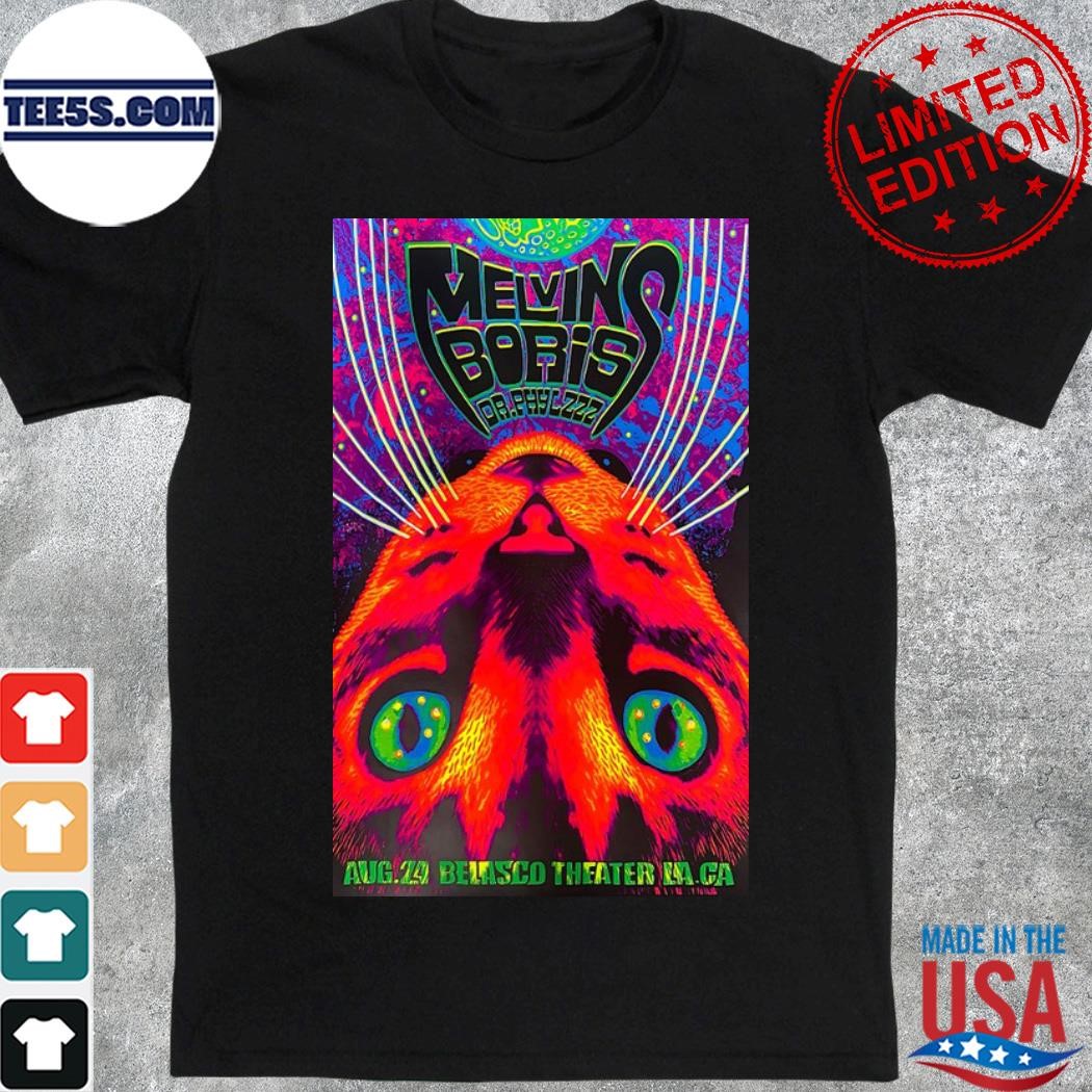 Boris and melvins belasco theater los angeles august 24 2023 poster shirt