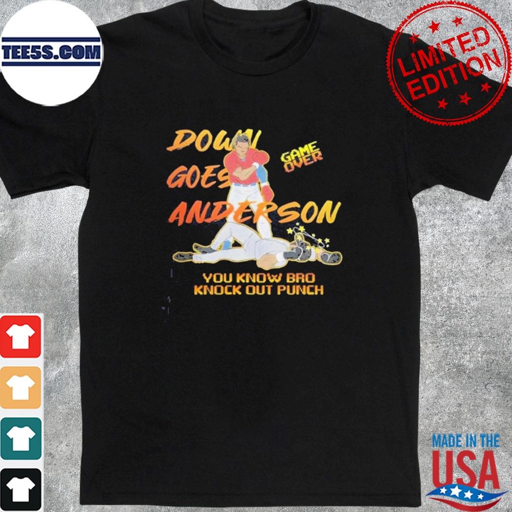 Down goes anderson funny Cleveland guardians tom hamilton shirt